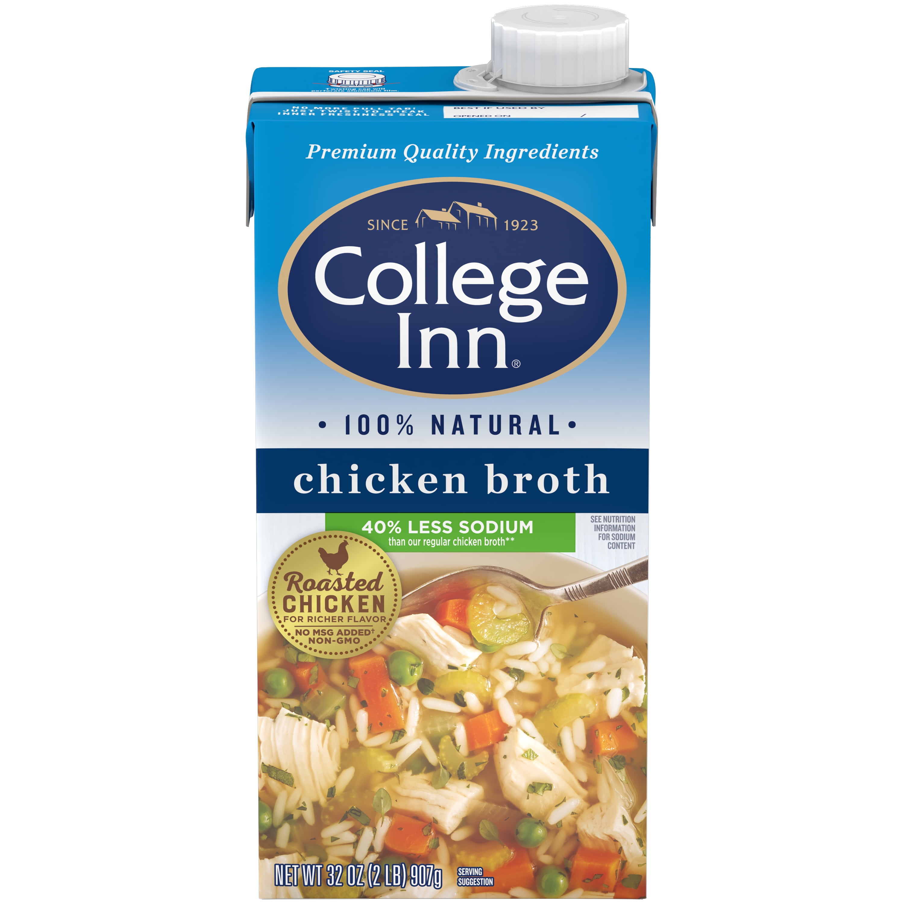 College Inn 40% Less Sodium Chicken Broth, 32 oz Carton