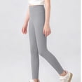 thumbnail image 3 of IFNWSV Girls Yoga Pants Solid High Waisted Stretchy Slim Fit Ankle Length Tights for Active Everyday Wear Gray 5-6 Years, 3 of 5