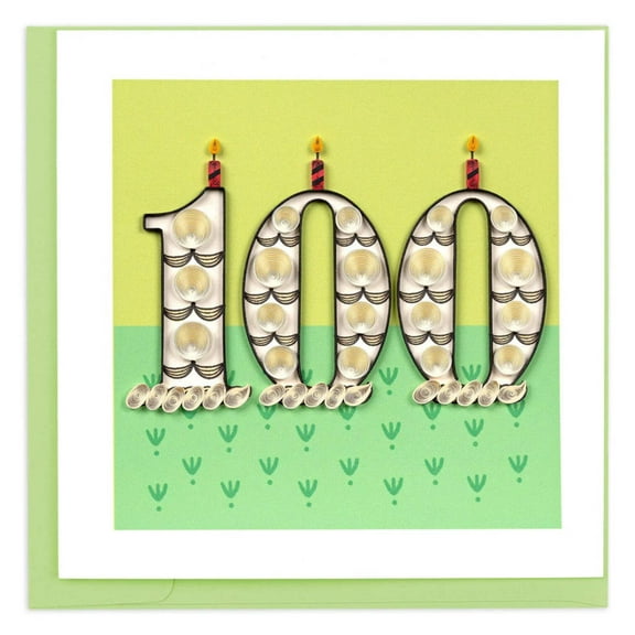 Quilled Birthday Milestone Greeting Card - 100 [BD196]