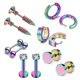thumbnail image 3 of Juego de 12 pendientes de acero inoxidable unisex con forma de barra y tornillo, para mujer y hombre, joyería decorativa., 3 of 4