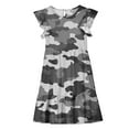 thumbnail image 5 of Nmnitkp Dresses for Girls Cute Summer Casual Floral Print Ruffle Short Sleeve Tiered Pleated Kids A-Line T-Shirt Dress Gray,9 Years, 5 of 5