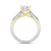FireBorn Diamonds Fireborn - 1Cttw Elongated Cushion Shaped Lab Grown Diamond (F/VS) Two Tone Cathedral Shank Engagement Ring in 14K Gold