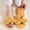 Yellow, variant on uublik Comfy Fuzzy Slippers for Women Open Toe Memory Foam House Shoes Indoor Outdoor Non Slip House Slides, Pink