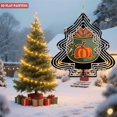 thumbnail image 2 of Stylish Metal Hanging Christmas Tree Wind Spinner - Festive Green & Orange Design with Swirling Patterns for Garden Decor, 2 of 7