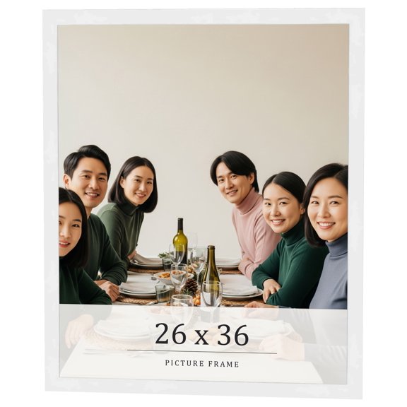 26x36 Frame White Real Wood Picture Frame Width 0.75 inches | Interior Frame Depth 0.5 inches |