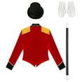 thumbnail image 6 of TiaoBug Womens Circus Jacket Coat Magic Show Outerwear Party Cosplay Costume with Accessories Set Red L, 6 of 7