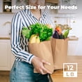 thumbnail image 2 of Fit Meal Prep 500 Pack 12 lb Brown Paper Lunch Bags, 13 x 7 x 4.5" Durable Paper Bags Bulk for Packing, Delivery, Take Out, Grocery, Retail Shopping, Premium Kraft Sack for Snacks, Bakery, 2 of 7
