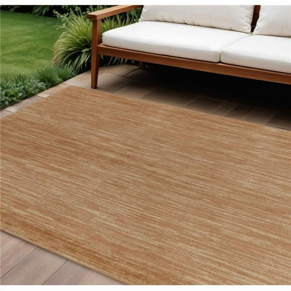 HomeRoots 573245 12 x 15 ft. Rust Abstract Indoor & Outdoor Rectangle Area Rug