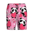 thumbnail image 4 of Easygdp Panda Heart Valentine Pink Men's Short Pajama Pants, Sleep Shorts, Household Pants, Casual Pants with Pockets - Large, 4 of 9