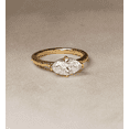 thumbnail image 3 of Marquise Cut Brilliant Plated Yellow Gold Ring 2 CT East To West Set Engagement Diamond Ring, 3 of 4