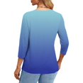 thumbnail image 4 of Plebaso T-Shirts à Manches 3/4 Col Rond pour Femmes Tee-Shirts Décontractés Amples Blouses Dégradées pour S-5TG, 4 of 6