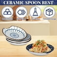 thumbnail image 4 of 4 Pcs Ceramic Spoon Rest Practical Spoon Holder Decorative Spoon Rest Set Multipurpose Coffee Spoon Rest Microwave and Oven Safe Kitchen Spoon Rest for Stove Top Dishwasher Safe, 4 of 10