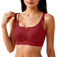 thumbnail image 5 of ZNQHFRE Women’s Wireless Adjustable Anti‑Sagging Bra, Lace Comfy Lifting Underwear For Small Breast Red 38, 5 of 5
