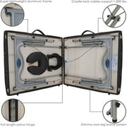EARTHLITE Luna Portable Massage Table Package - Lightweight, Aluminum Frame (26lb) incl. Face Cradle & Carry Case for up to 600lb