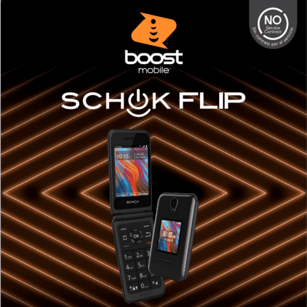 BOOST 3.2″ Display 8GB One Schok Flip Prepaid Phone Black Oversized