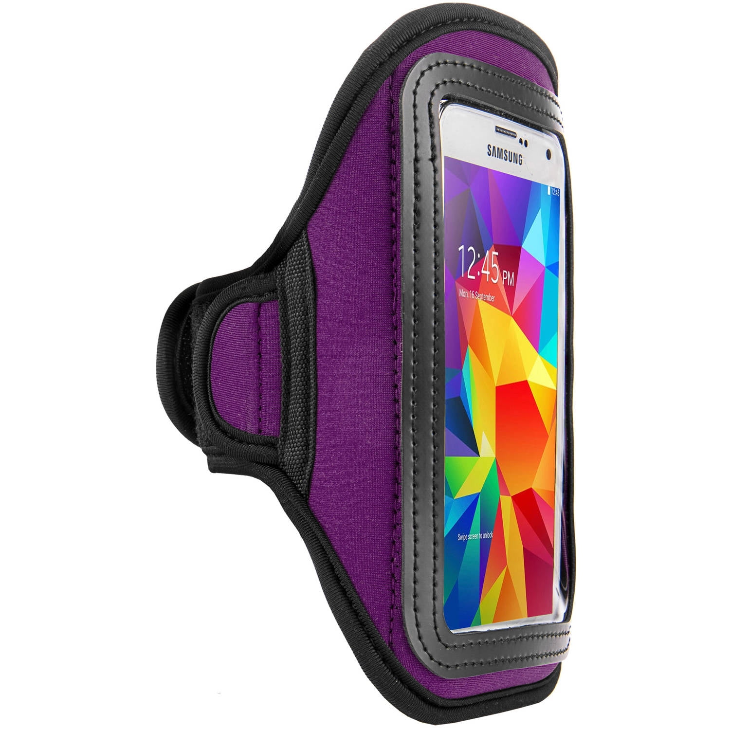 Vangoddy Waterproof Adjustable Padded Fitness Running Workout Armband,20.25in x 7in, Purple