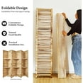 thumbnail image 3 of Partition Room Dividers, Folding Wood Privacy Screen with Display Shelves Suitable for Home Office, Study, Art Display - Panel Divider, 3 of 9