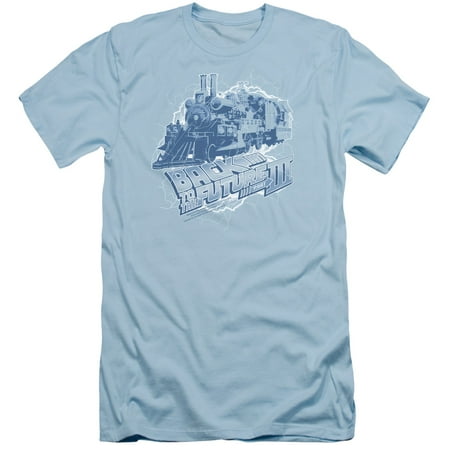 Treviso Three Light - Trevco BACK TO THE FUTURE III TIME TRAIN Light Blue Adult Unisex T-Shirt