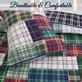 thumbnail image 6 of Cozy Line Home Fashions Nate Patchwork Reversible Cotton Quilt Bedding Set - Navy Queen 3 Piece, 6 of 6
