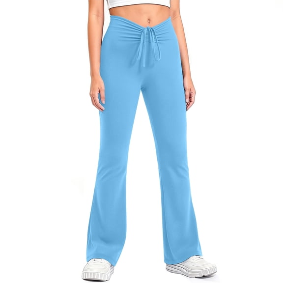 SwiftWear Women's High Waisted Yoga Pants with Drawstring Workout Tummy Control Leggings Stretchy Casual Running Lounge Pants
