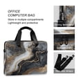 thumbnail image 4 of 16" Laptop Briefcase, Detachable Anti-Slip Shoulder Strap, Multi-Compartment Work Travel Bag Gilded Black Marble Fluid Art, 4 of 8