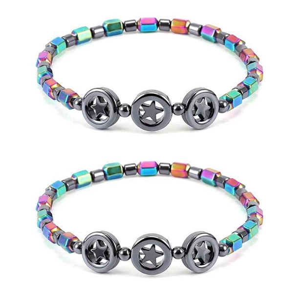 Tobilleras Delgadas De Hematita Para Aliviar La Presión, Joyería Colorida Para Fitness, Cadena Para Pies, Tobillera Curativa Energética, Accesorio 2 Piezas Speravity AP006076-00