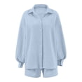 thumbnail image 5 of MAIHAN Linen Shorts Sets Women 2 Piece Outfits Button Down Shirt and Drawstring Shorts Women Shorts Sets Outfits Summer Casual Outfits Two Piece Outfit, 5 of 5