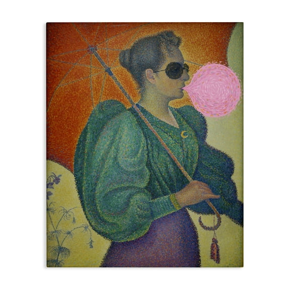 Stupell Industries Impressionist Woman & Bubblegum People Painting Wrapped Canvas Art Print Wall Art, 16 x 20