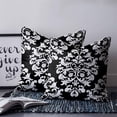 thumbnail image 2 of Pillow Covers 16x16 Set of 2, Baroque Black Throw Pillow Covers Decorative Couch Cushion Cover, Vintage Damask Classic Floral Microfiber Soft Square Pillowcases for Bedroom Living Room Sofa, 2 of 7