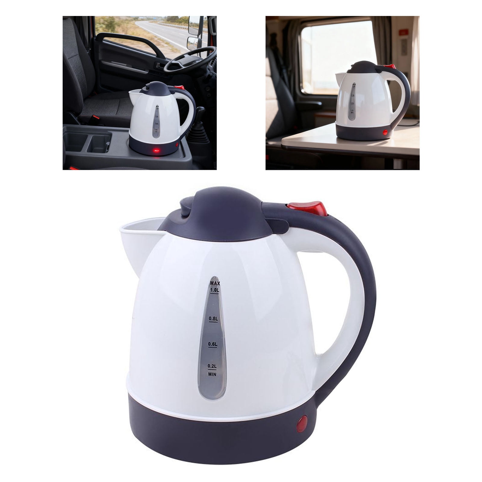 Kettle Portable Car Electric Kettle 1000ml Road Trip Travel Cigar Lighter Car Truck Heated Water Tea Coffee Kettle Auto Shut Off