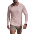 thumbnail image 1 of Chemise d'Exercice Décontractée pour Hommes, Couleur Unie, Manches Longues, Col Rond, Couche de Base, Évacuation de l'Humidité, 1 of 8