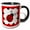 Black/White, variant on 3drose, Love Bugs Red Ladybug with Hearts, 11oz Two-tone Red Mug