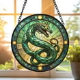 thumbnail image 7 of Pawberry Jörmungandr Window Hanging Stained Glass, Jörmungandr Suncatchers for Windows Stained Glass, Stained Glass Jörmungandr suncatcher, 7 of 7