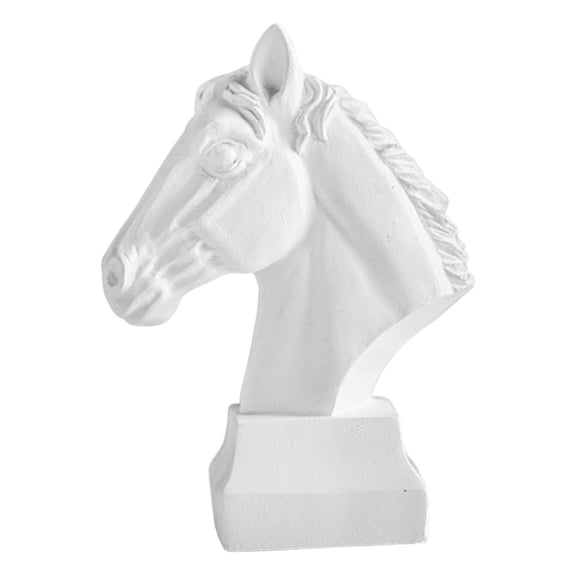 Horse Head Statue, Horse Decoration, Resin Animal Figurine Artwork Sculpture for Tabletop Bedroom Bookcase Shelves Collectible S
