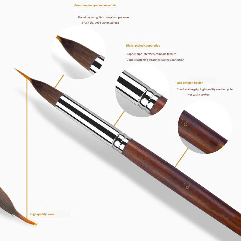 Detail Paint Brush Wood Handle Watercolor Liner Brush for Artists Student Acrylic Watercolor Gouache Oil Face Painting