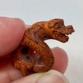 thumbnail image 7 of Hand Carved Fierce Dragon Boxwood Ojime/Netsuke Bead | 33x17x11mm | Brown | 1 Beads, 7 of 7