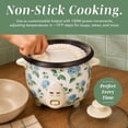 thumbnail image 4 of COOK WITH COLOR Rice Cooker, 6-Cup with Tempered Glass Lid, Floral Blue/Green, 4 of 8