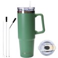 thumbnail image 2 of AQUAPHILE Tumbler with Handle, 35oz Insulated Coffee Mug with Leak-proof Lid and Straw, Stainless Steel Travel Mug for Hot or Cold Drinks,Matcha, 2 of 6