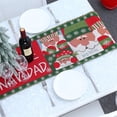 thumbnail image 5 of 2 piezas de mantel de Papá Noel de temporada de 35 x 180 cm, camino de mesa navideño para uso doméstico, mantel lavable a máquina, resistente a la decoloración., 5 of 5
