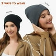 thumbnail image 4 of 2 Pack Satin Lined Beanie for Women Silk Lining Soft Winter Hats Reduce Frizz Knit Beanies,Double Layer Warm Womens Winter Hats, 4 of 8