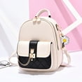 thumbnail image 3 of Girly Pink and White Backpack with Diamond Lock Design and Daisy Pendant Versatile Backpack, 3 of 8
