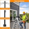 thumbnail image 4 of Suspension String Light Poles, Light Post Mounting Stand Save Space 4pcs Iron Multipurpose  for Backyard, 4 of 7