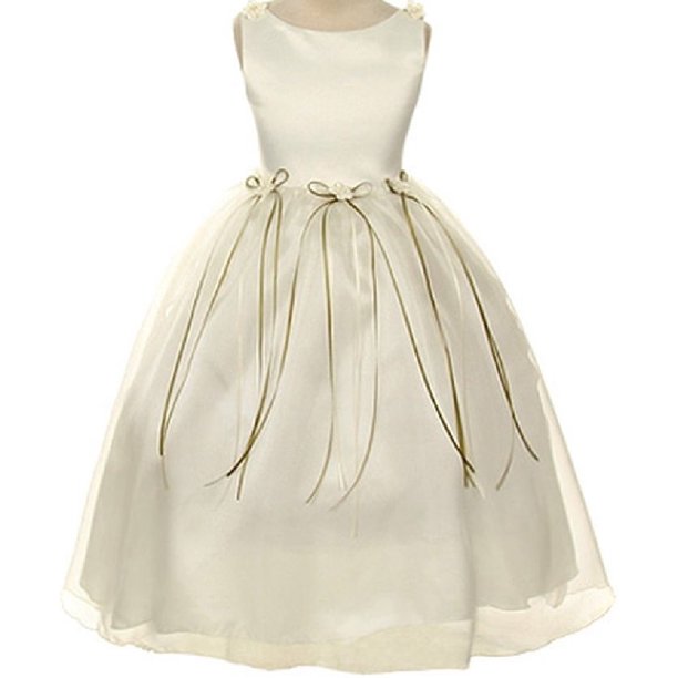 Blunight Collection Rosebud Flower Bow Ribbons Little Girl Flower