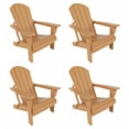 thumbnail image 2 of Costaelm Paradise Classic Adirondack Folding Adjustable Chair Outdoor Patio, HDPE, Weather Resistant, (Set of 4), Teak, 2 of 11