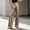 Khaki, variant on DuoJiaJ Womens Wide Leg Pants, Satin High Rise Smooth Draping Casual Beige L