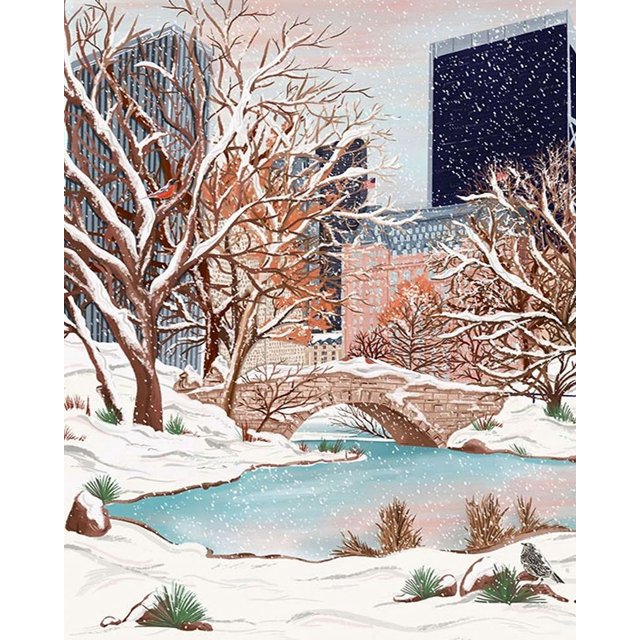 RUOPOTY Painting Kit By Number Landscape Minimalist Hand Drawn Handmade Oil Unique Gift