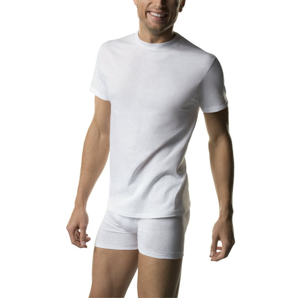 Hanes - Hanes Men's White Crew T-Shirt Undershirts, 3 Pack - Walmart ...