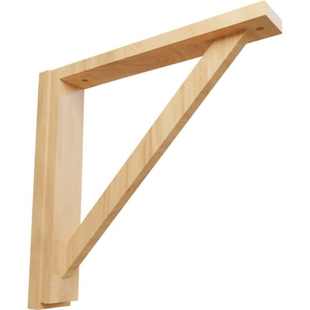 Ekena Millwork 2 1/2"W x 14 3/4"D x 14 1/4"H Traditional Shelf Bracket, Red Oak