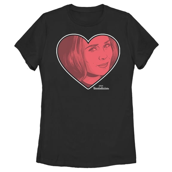 Women's Marvel WandaVision Valentine's Day Wanda Love  Graphic Tee Black Large