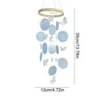 thumbnail image 3 of Natural Wind Chime Wooden Butterfly Shell Colorful Hanging Balcony Bedroom Wall Window Home Decor Lightweight Romantic Fresh Decorative Accent Multiple Color Styles Outdoor Indoor, 3 of 6